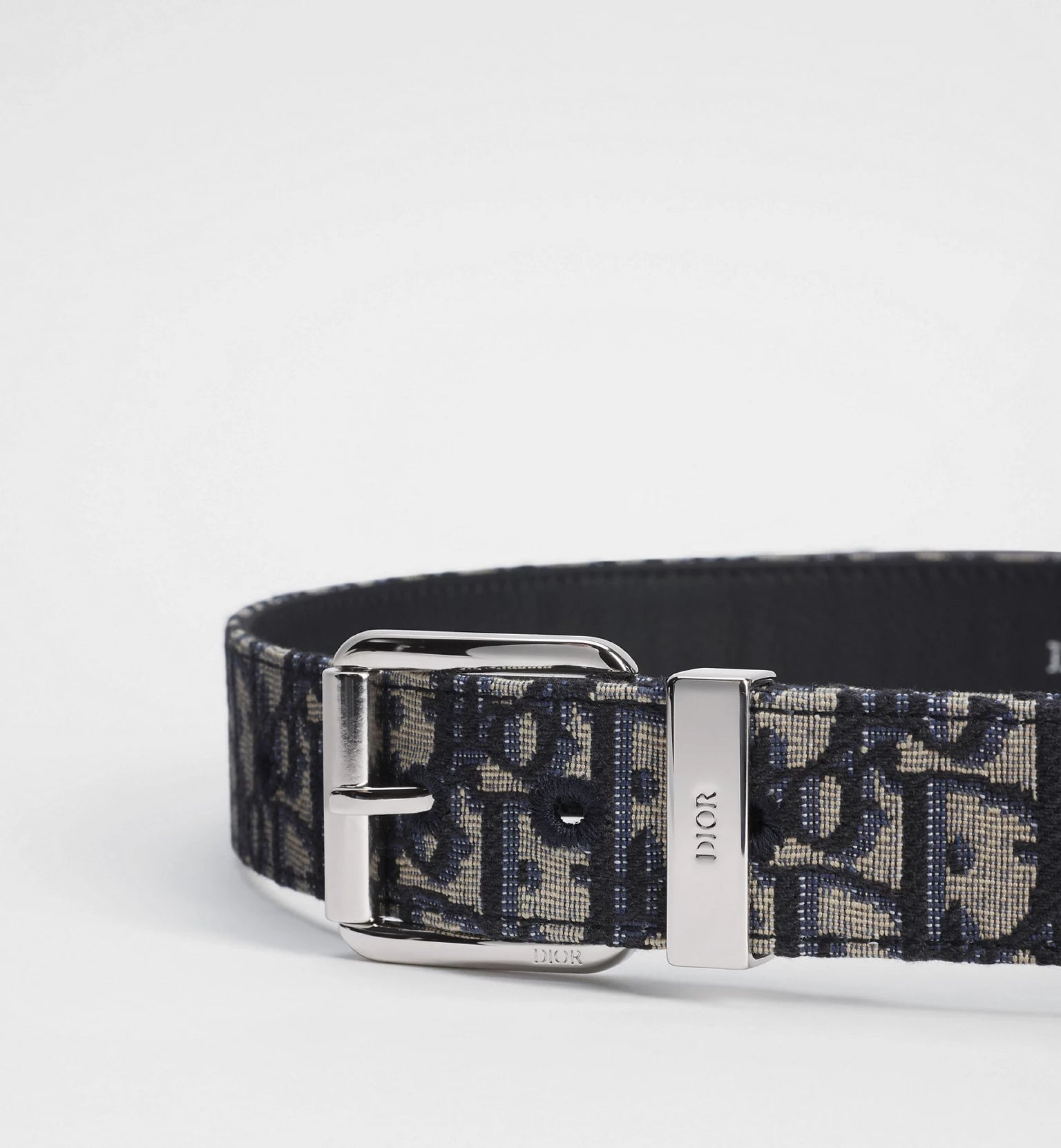 Beige and Black Dior Oblique Jacquard with Black Grained Calfskin