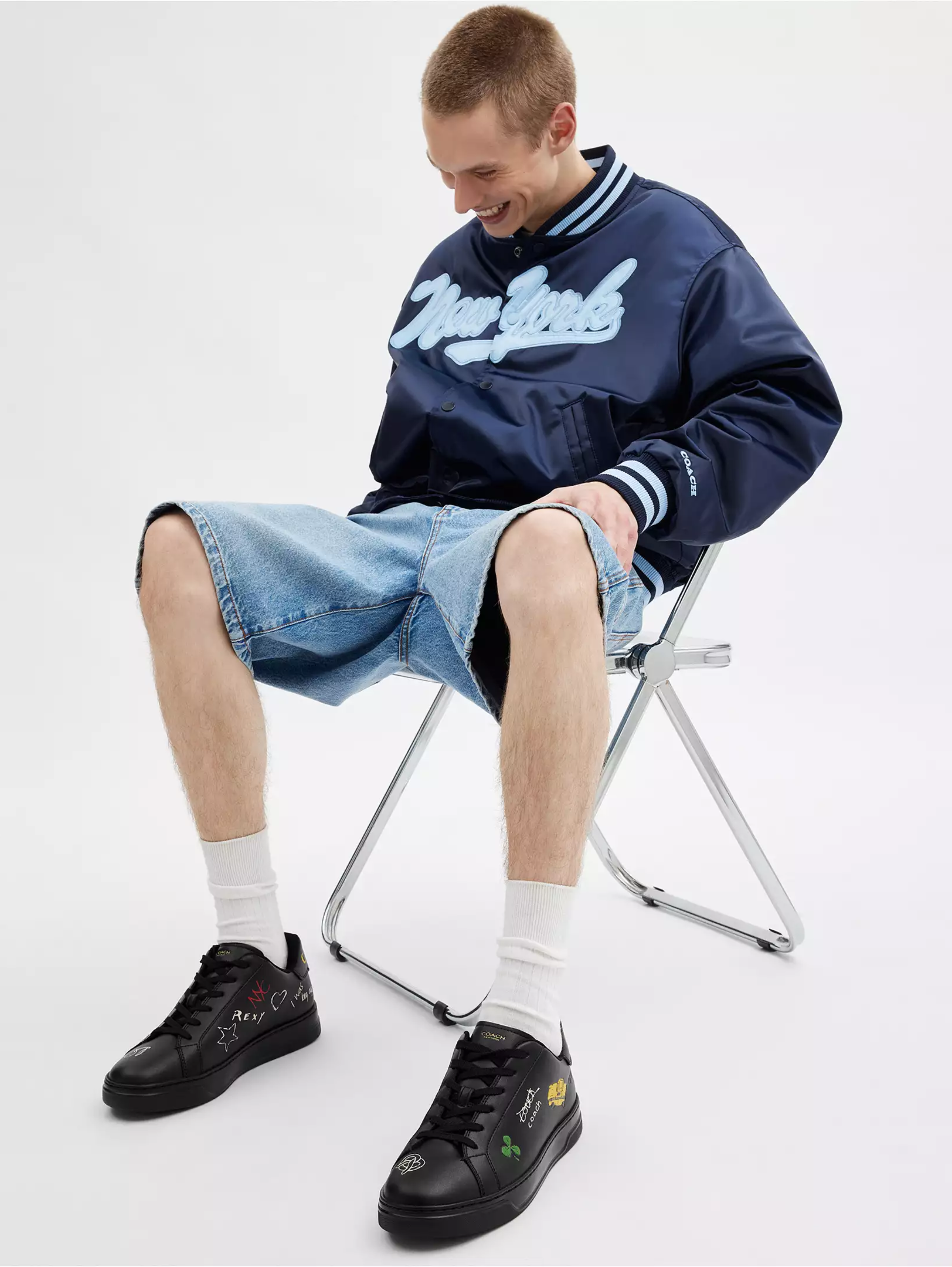 High Line Sneaker With Sketch Print