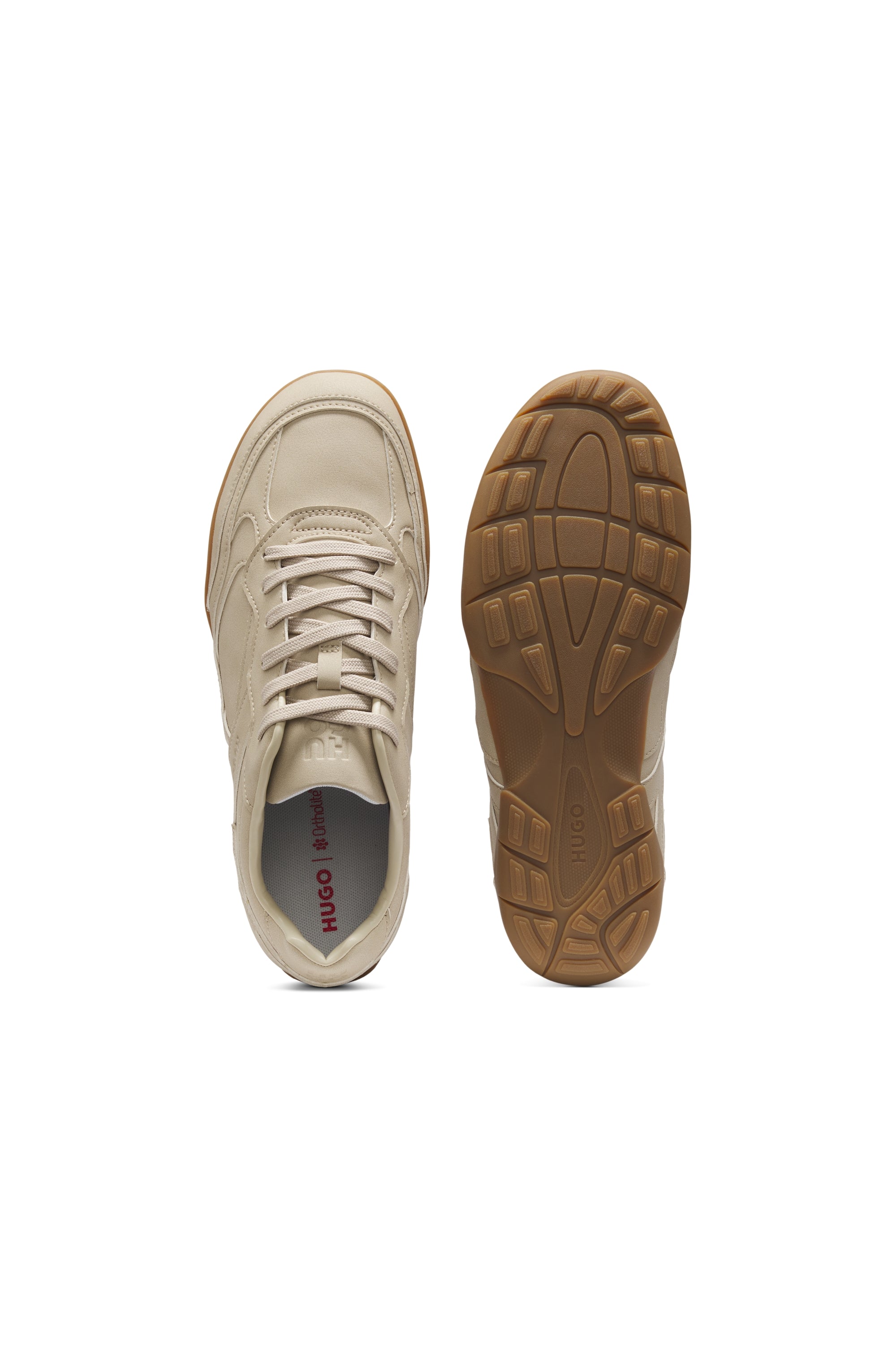 Stacked-logo trainers in faux leather