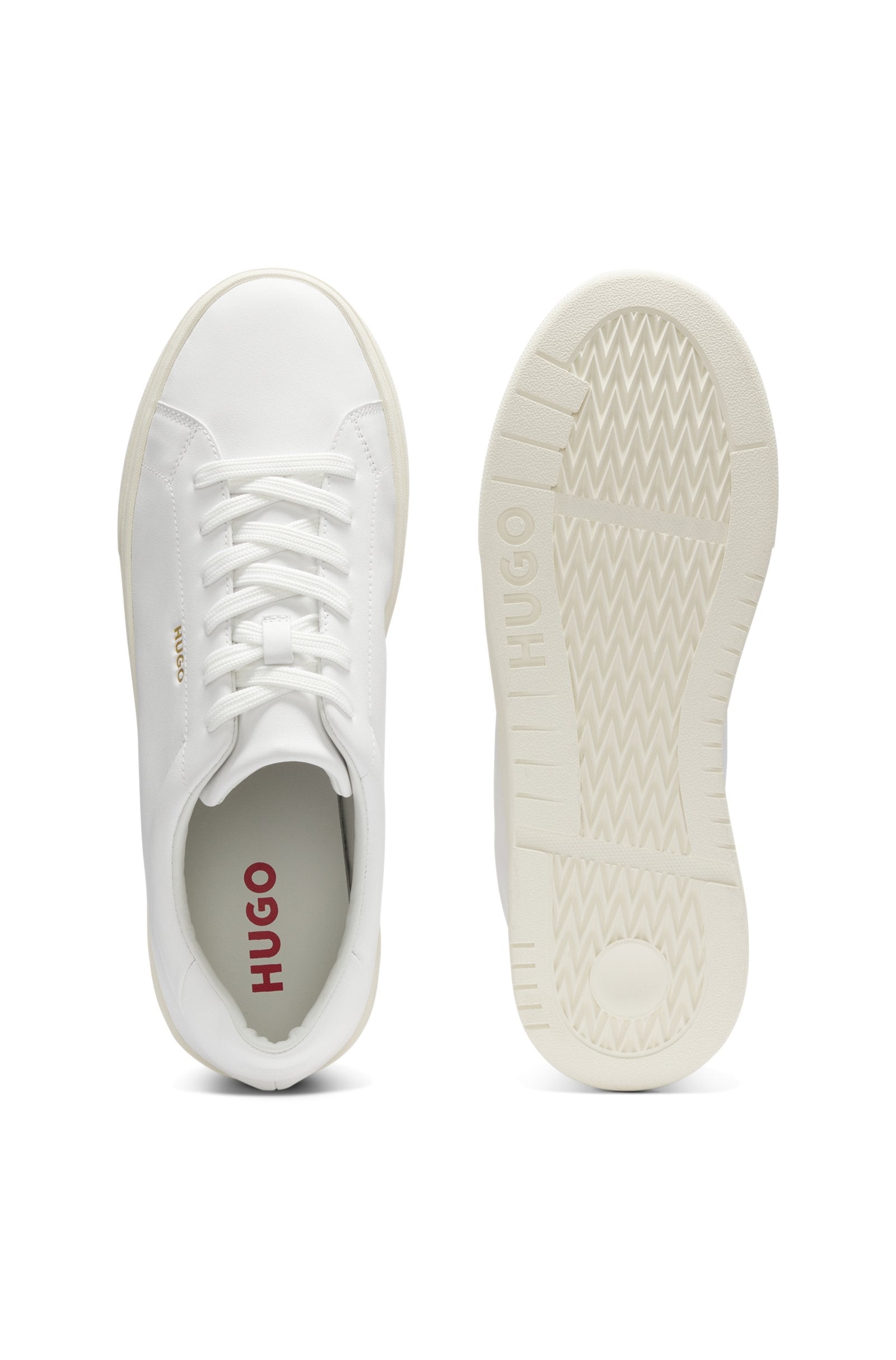 Nappa-leather trainers with gold-tone logo