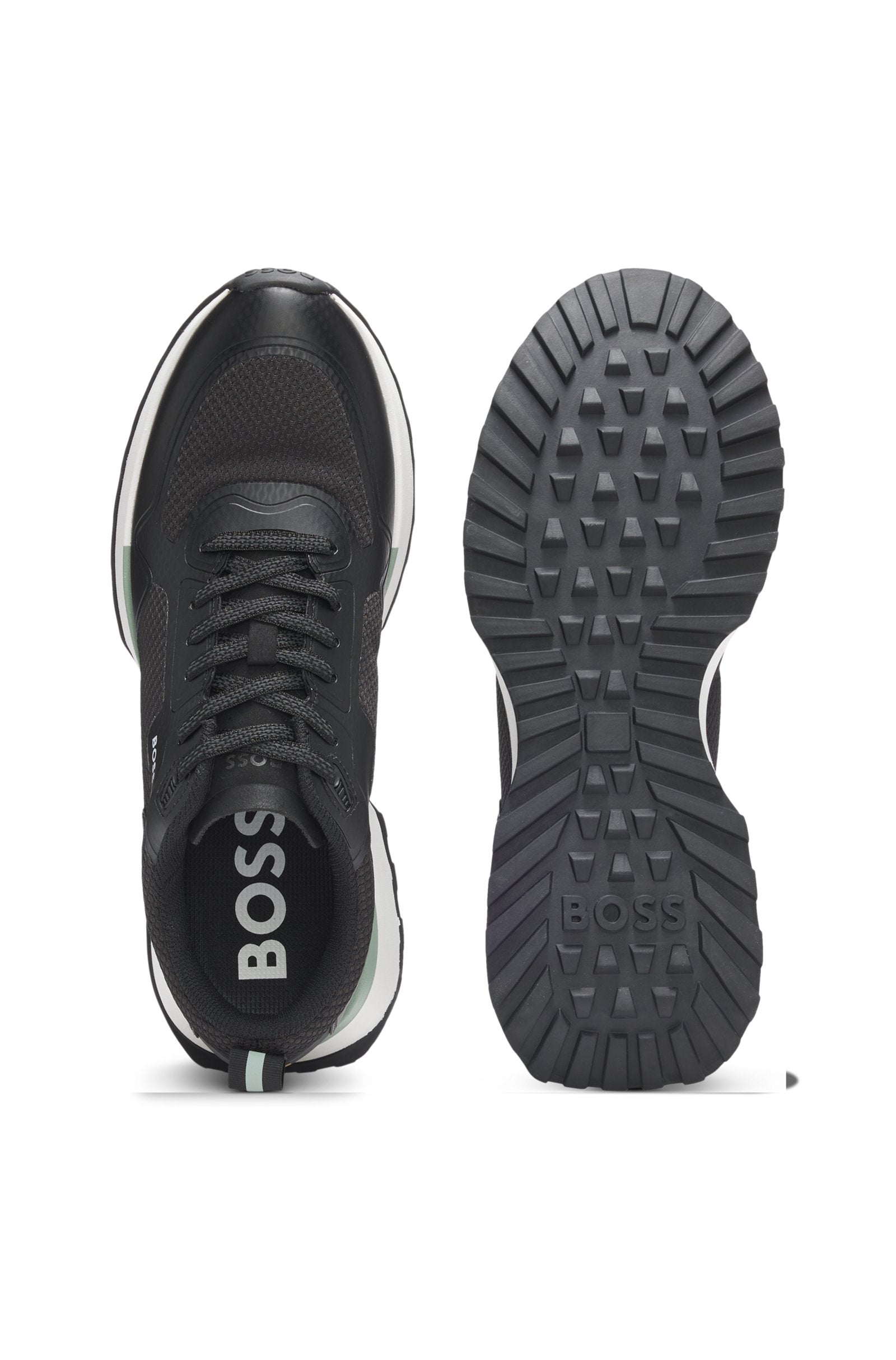 Mesh-detail trainers in mixed materials