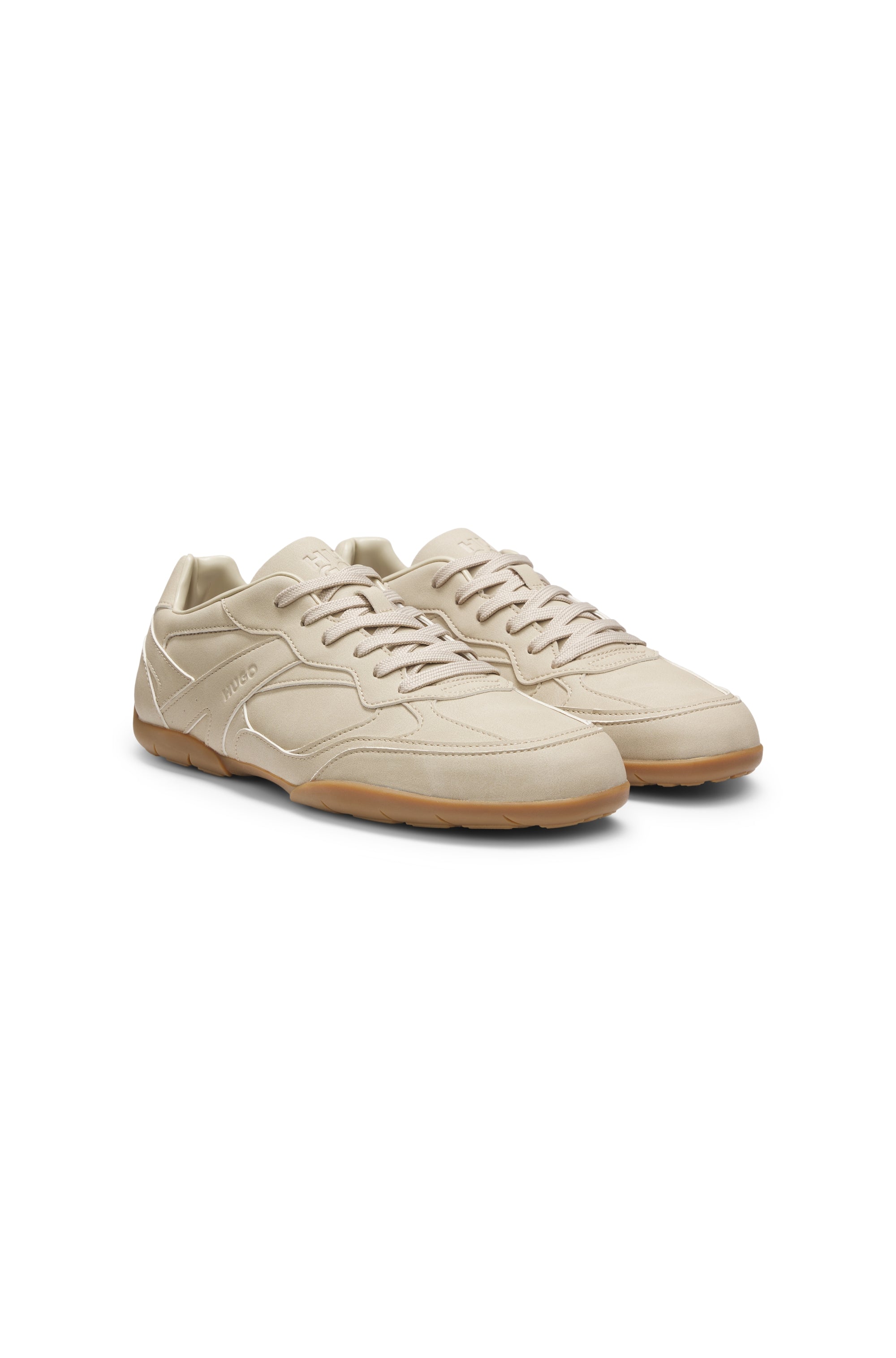 Stacked-logo trainers in faux leather