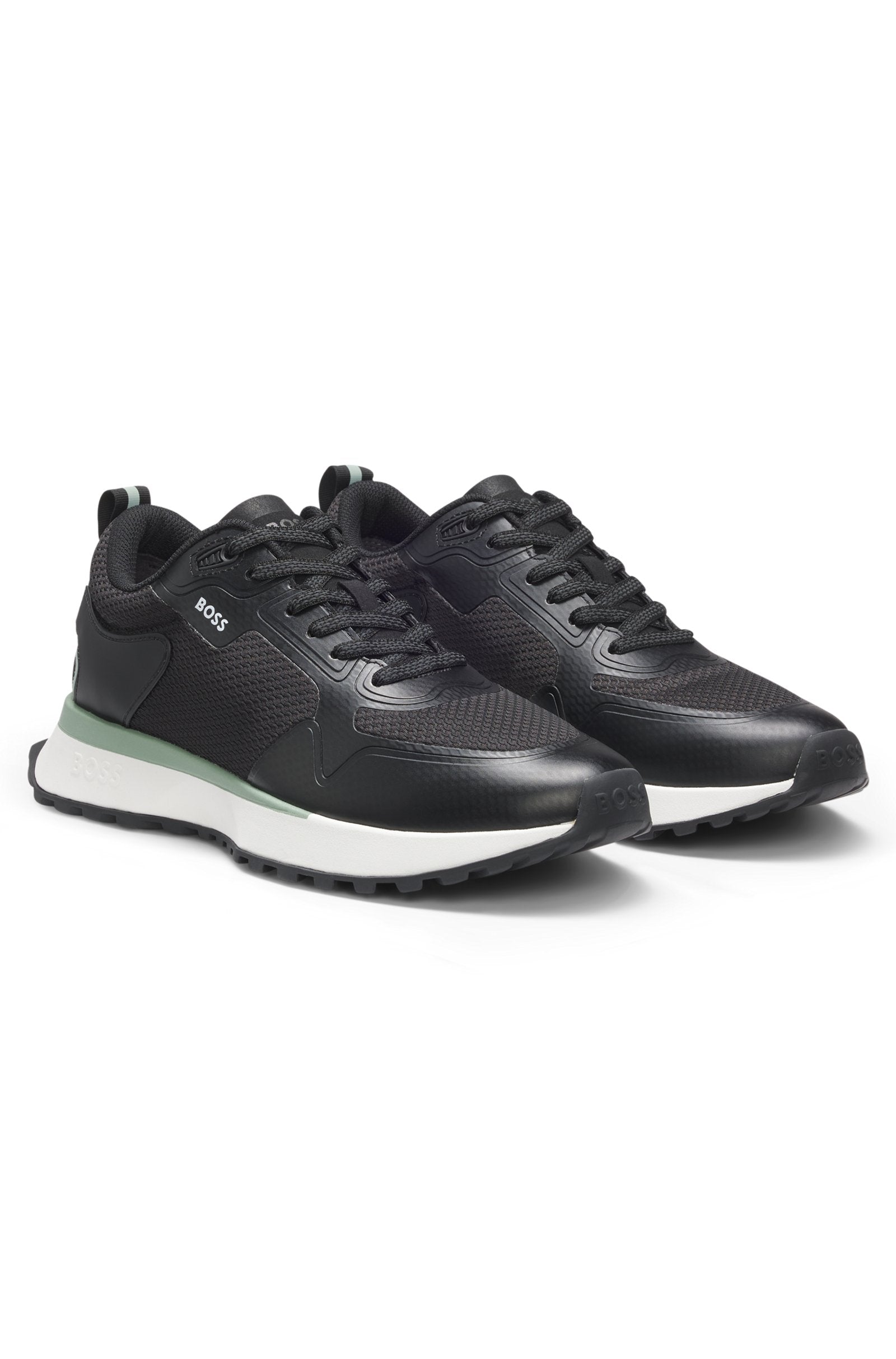 Mesh-detail trainers in mixed materials
