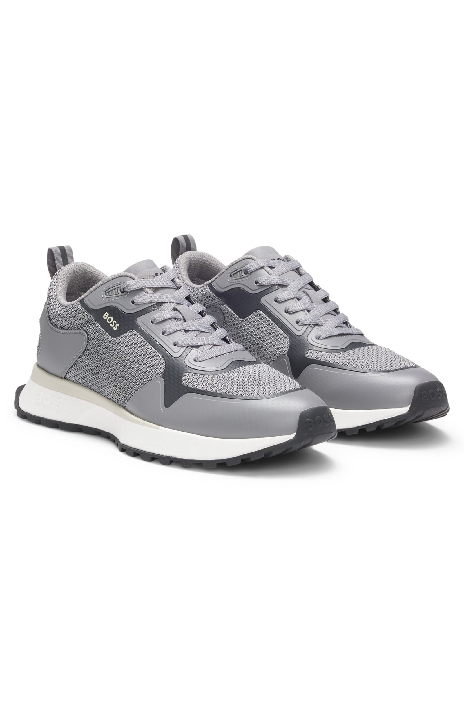 Mesh-detail trainers in mixed materials