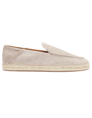 Suede espadrilles with monogrammed vamp