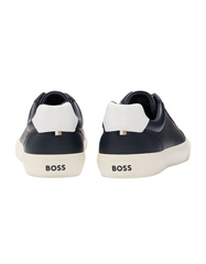 Faux-leather trainers with contrast backtab