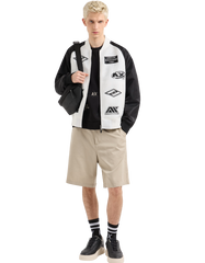 Crewneck sweatshirt with patches and logos