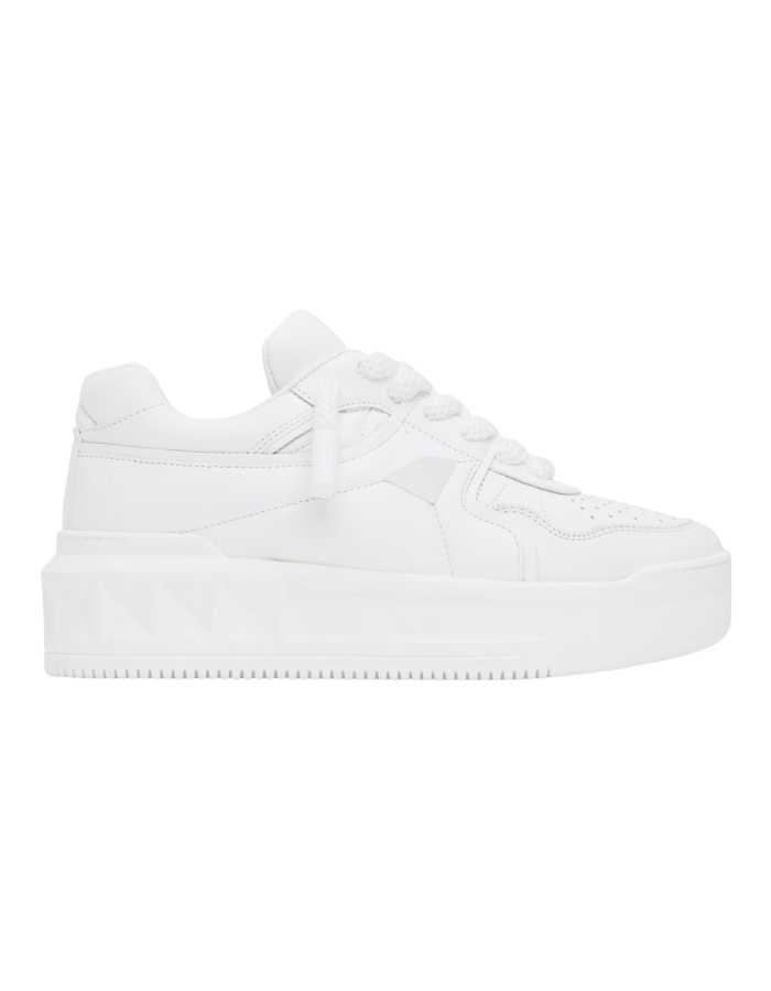 White One Stud XL Nappa Leather Low-Top Sneakers
