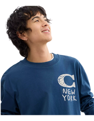 New York Long Sleeve T Shirt In Organic Cotton