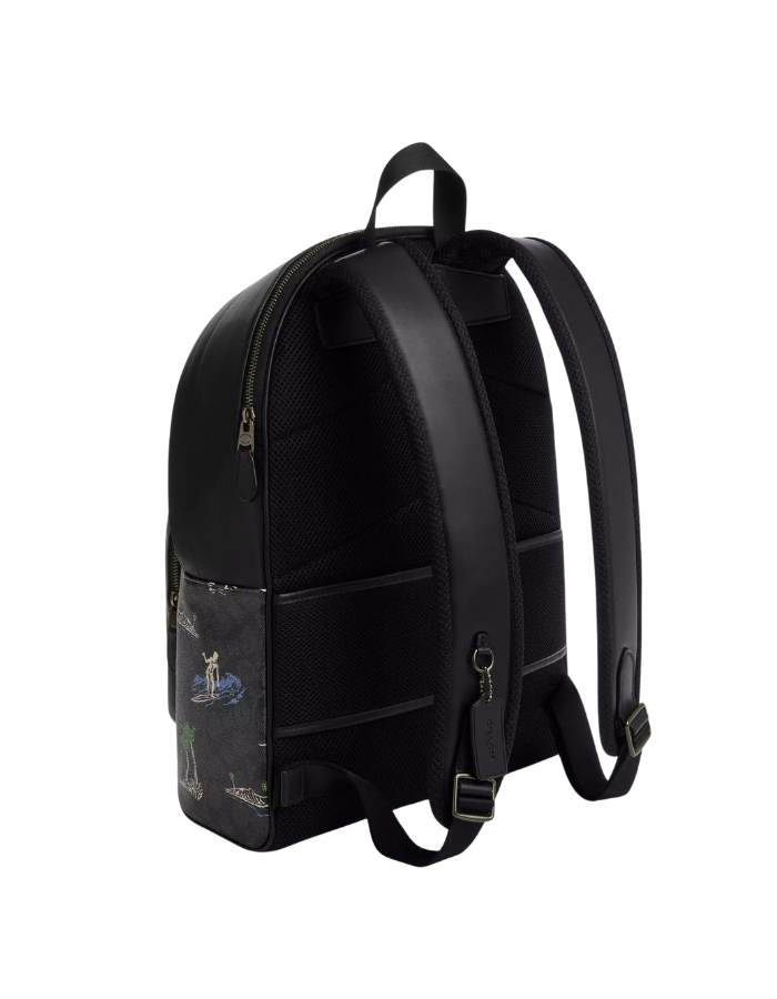 West Backpack In Signature Canvas With Surf Print