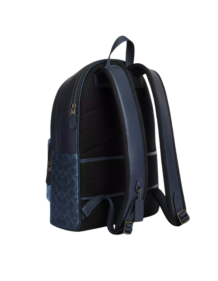 West Backpack In Blocked Signature Canvas