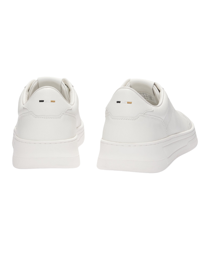 Leather trainers with rubber outsole