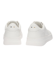 Leather trainers with rubber outsole