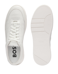 Leather trainers with rubber outsole