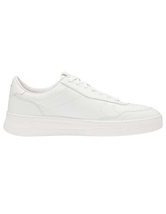 Leather trainers with rubber outsole