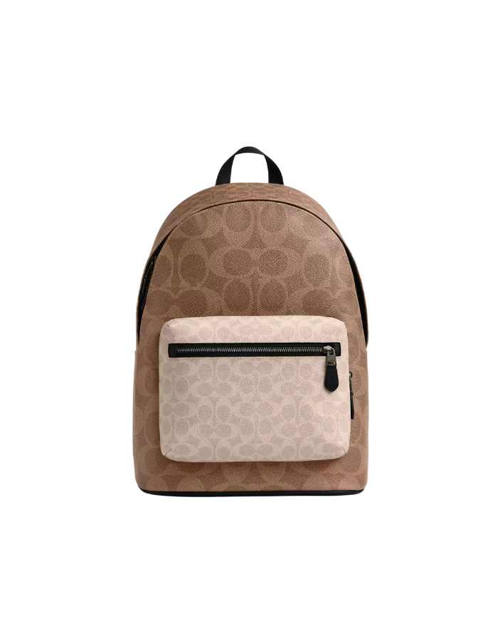 West Backpack In Blocked Signature Canvas