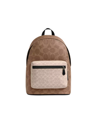 West Backpack In Blocked Signature Canvas