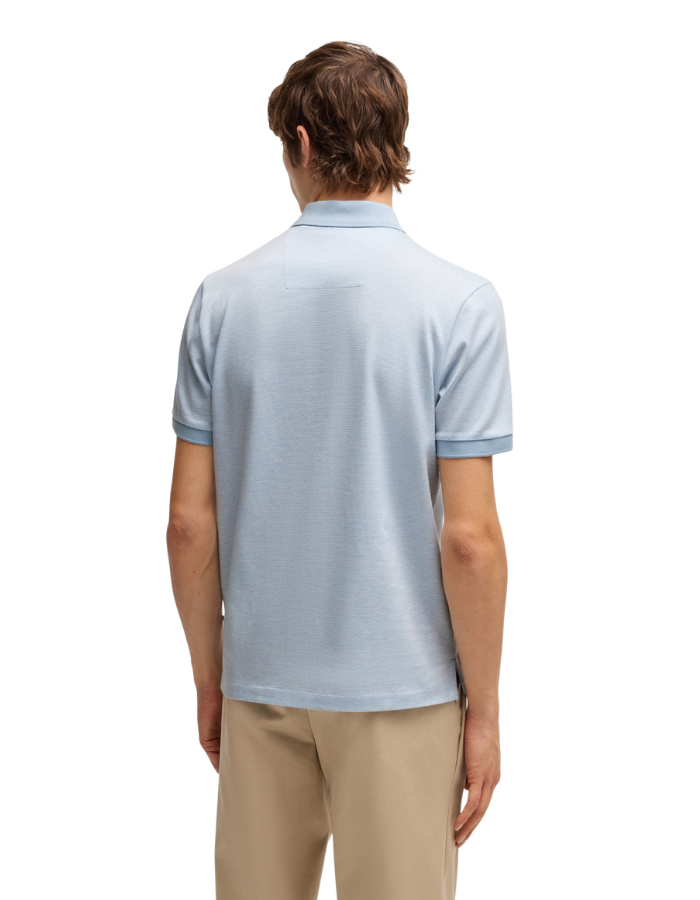 Mercerized-cotton polo shirt with micro pattern