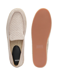 Suede espadrilles with monogrammed vamp