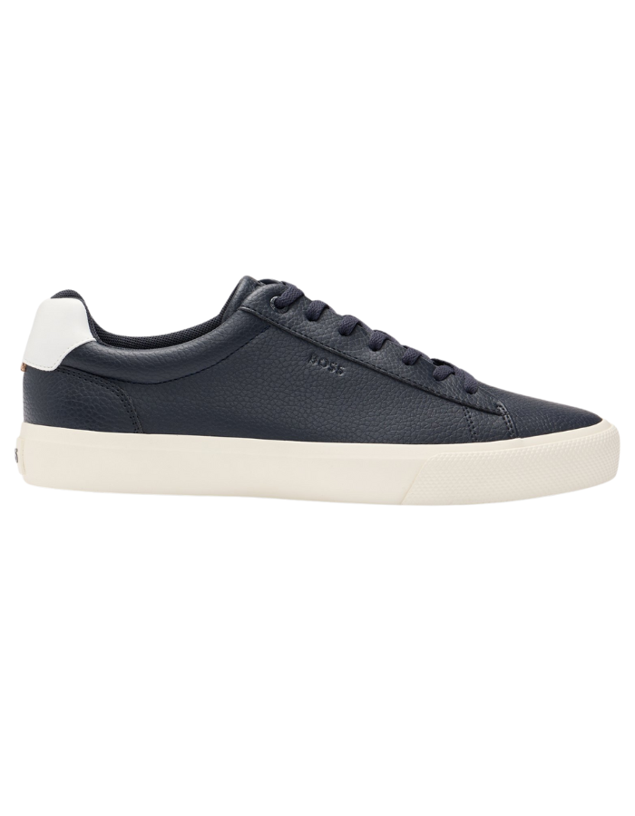 Faux-leather trainers with contrast backtab