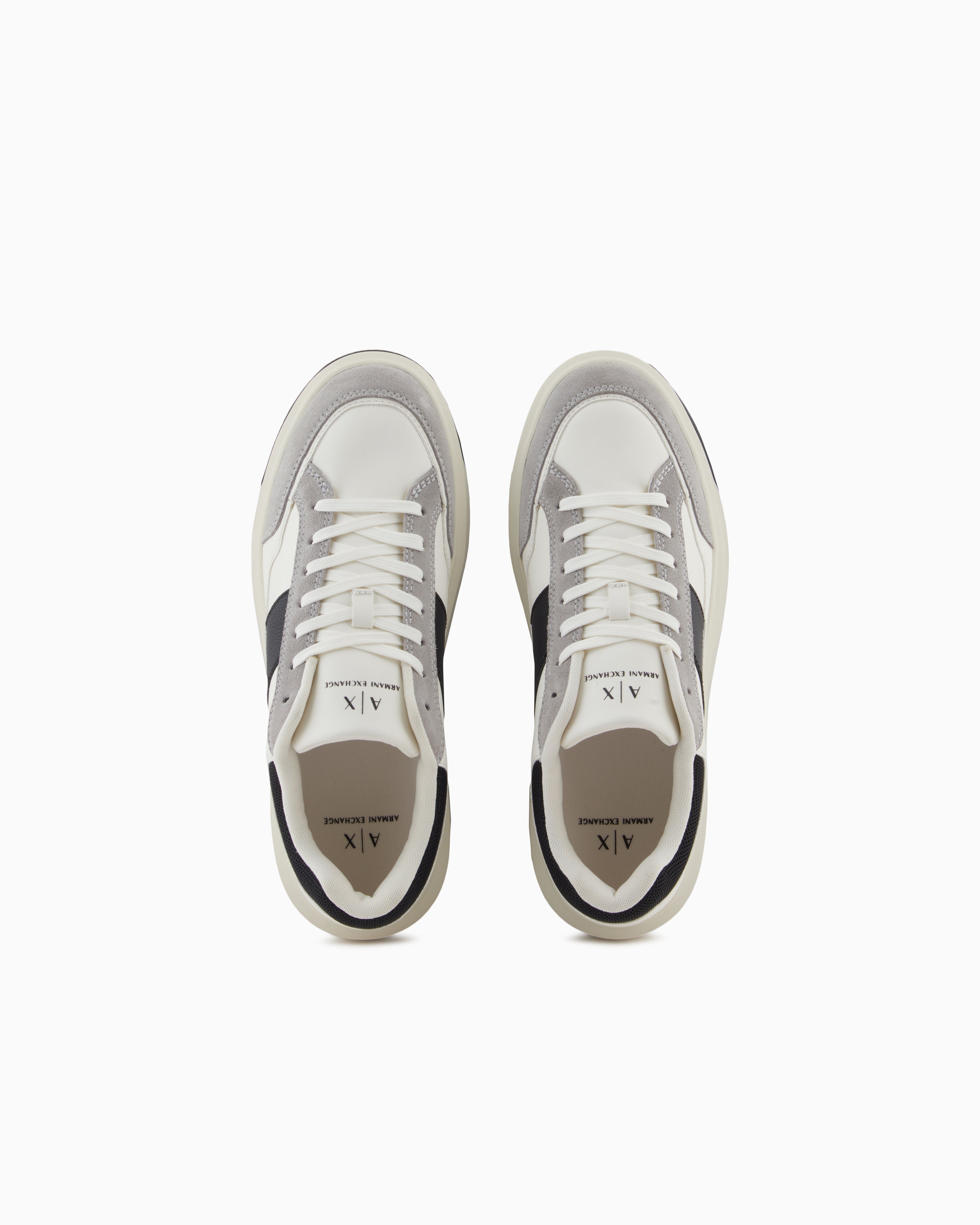 Sneakers with contrasting inserts