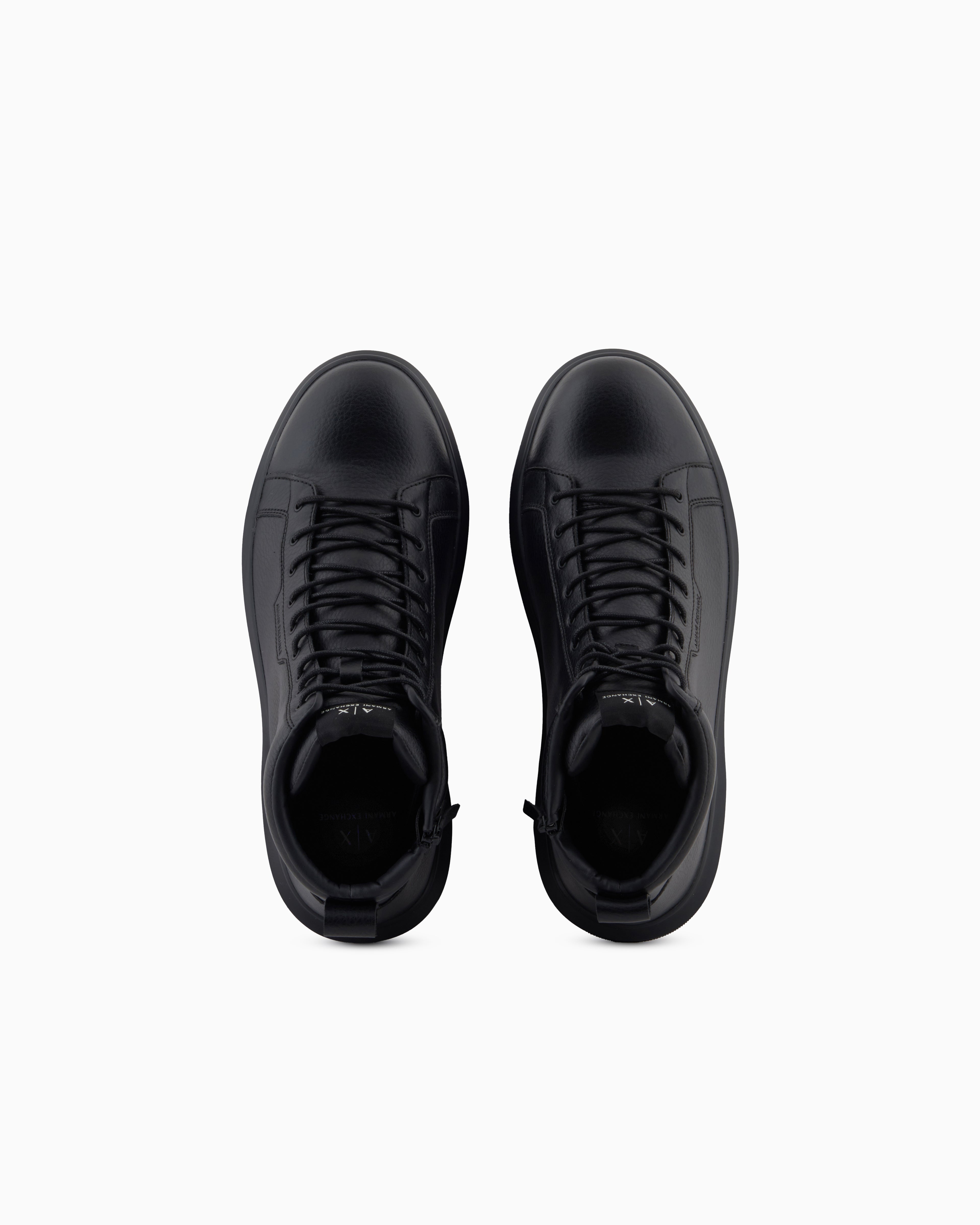 High sneakers with platform sole