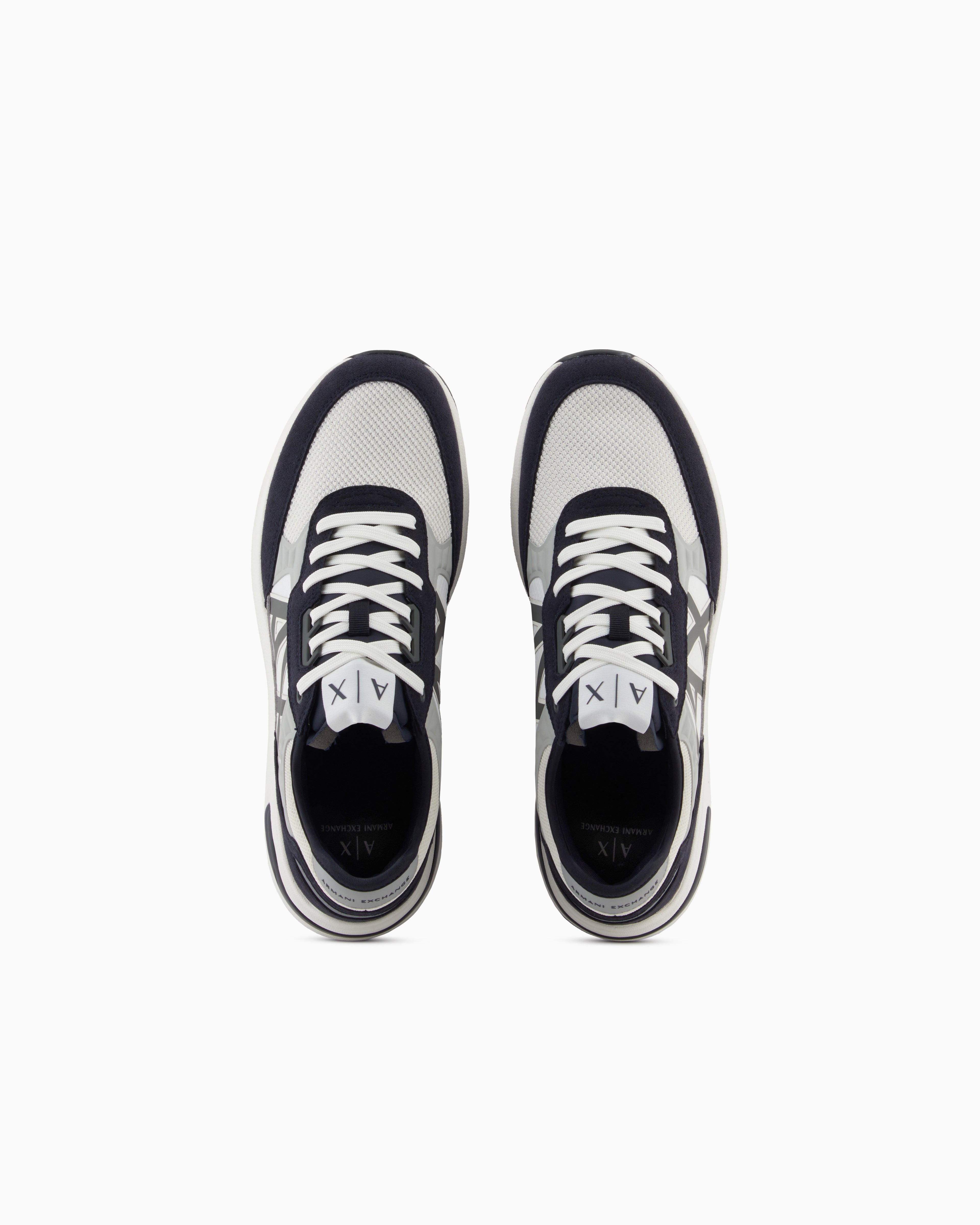 ECO-SUEDE COLOR BLOCK LOGO SNEAKERS