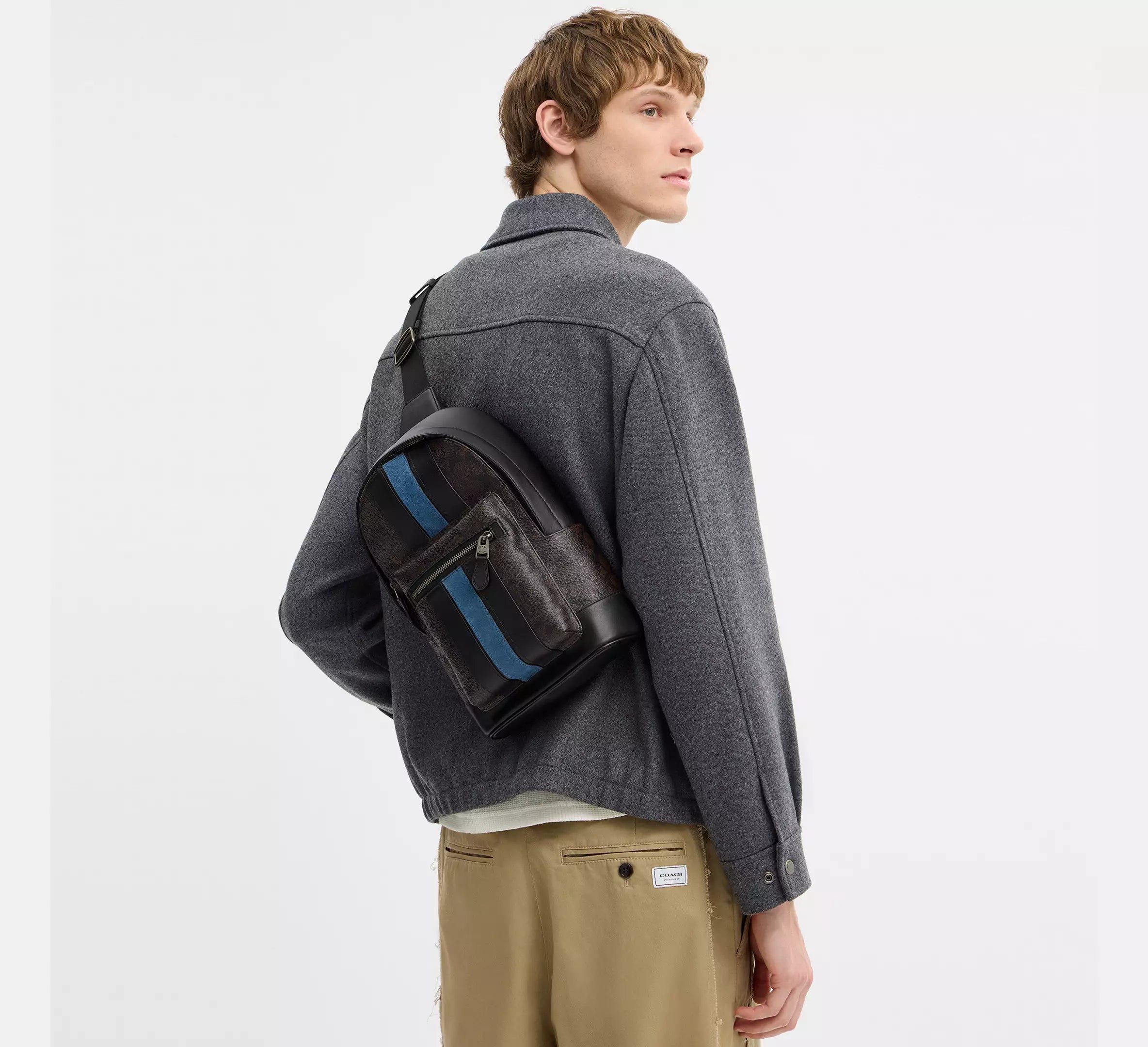 West Pack In Signature Canvas With Varsity Stripe