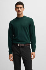 Buffalo-leather belt with branded pin buckle