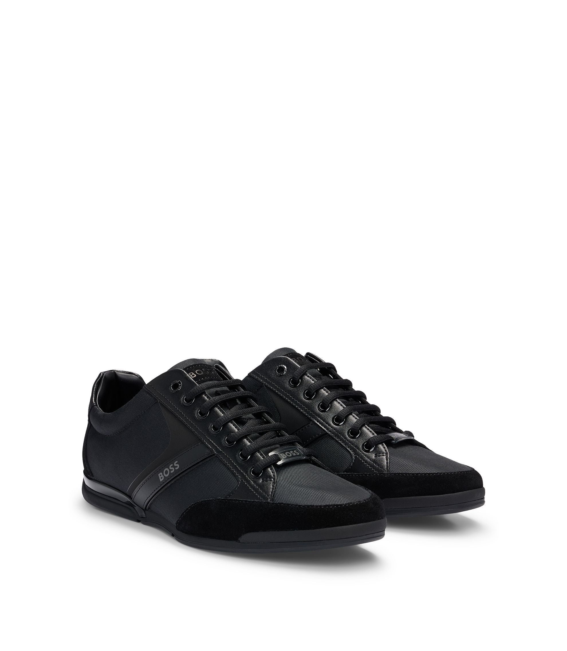 Mixed-material trainers with suede and faux leather
