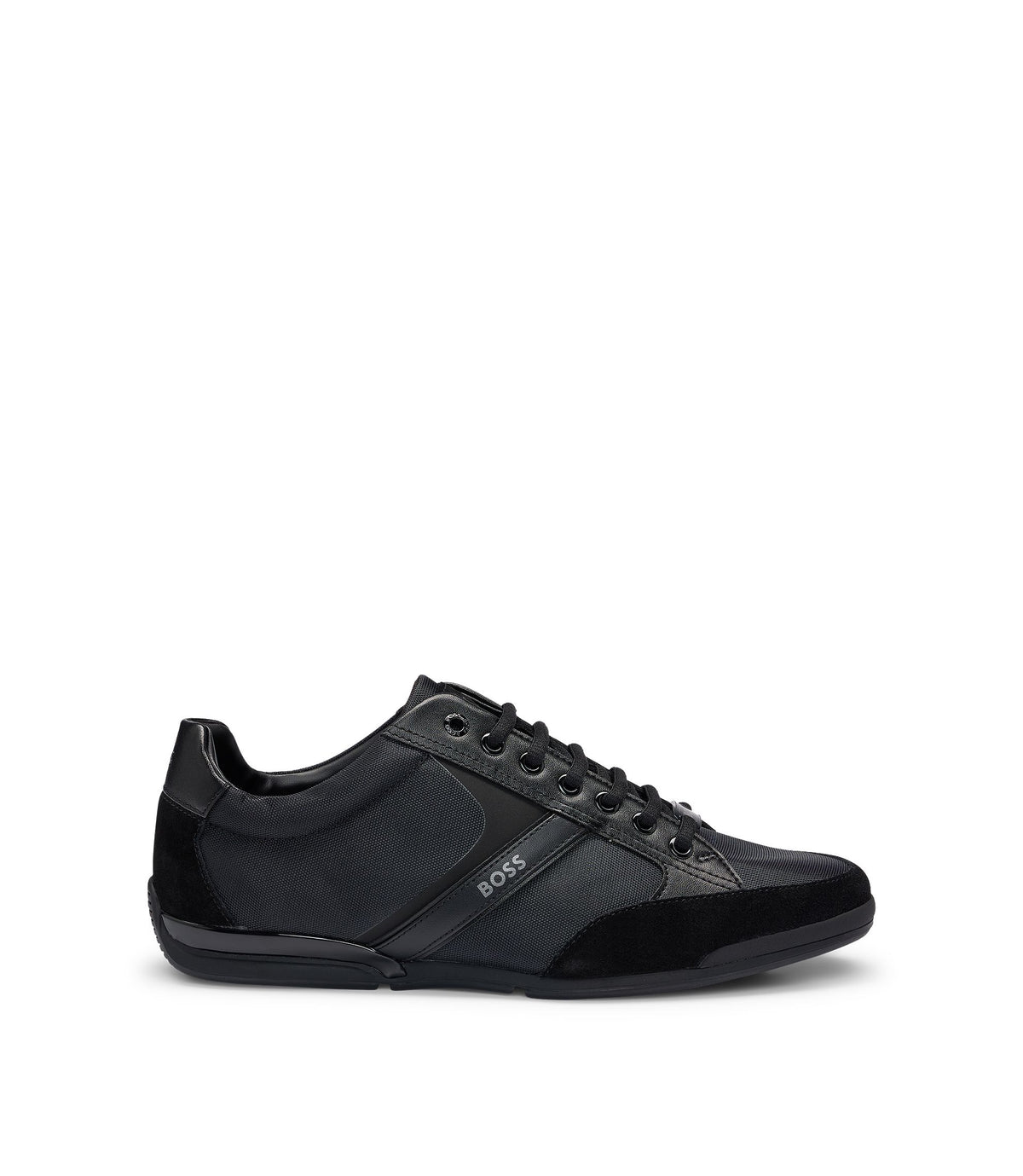 Mixed-material trainers with suede and faux leather