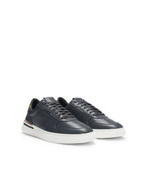 Leather cupsole trainers with signature details