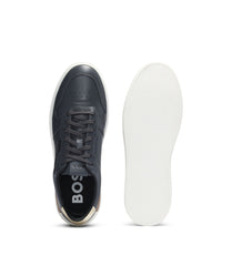 Leather cupsole trainers with signature details