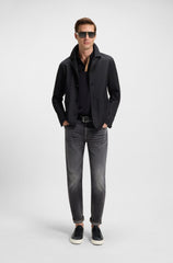 Low-top trainers in grained faux leather