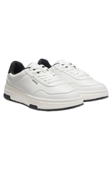 Zigzag-stitching trainers in faux leather