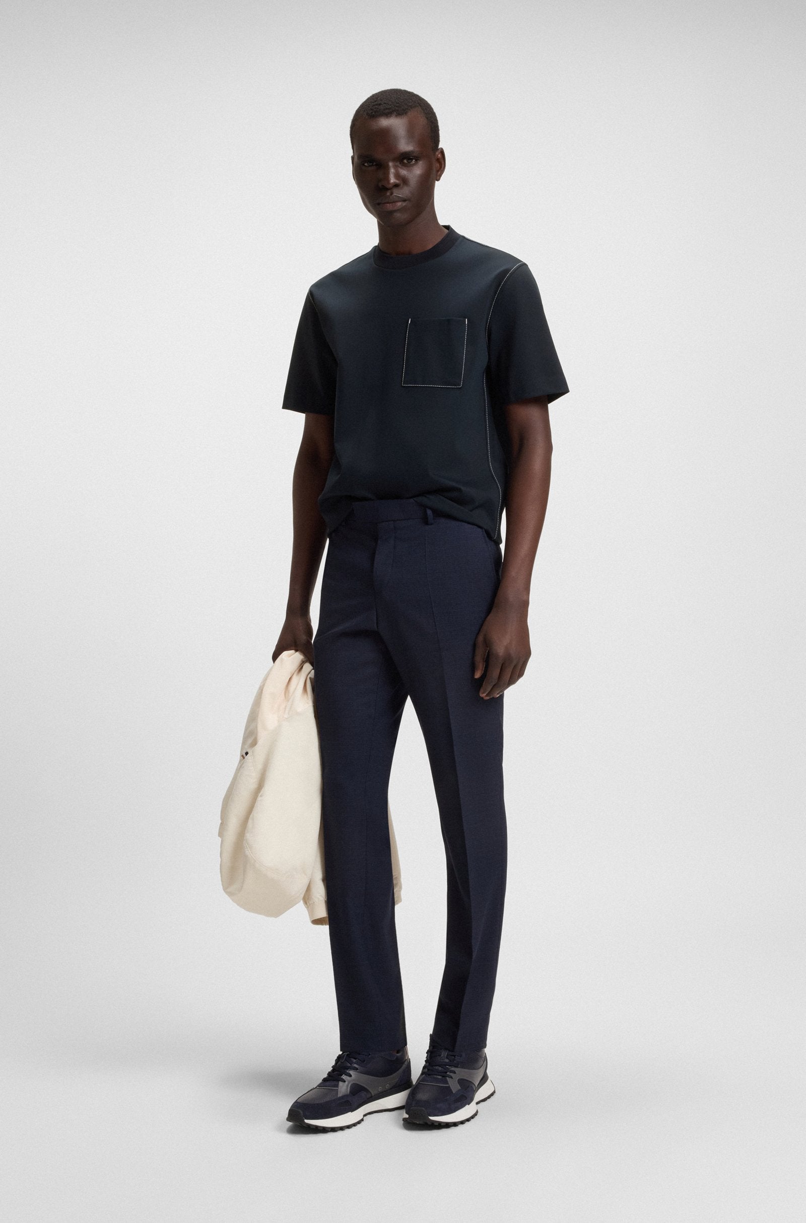 Trainers in tumbled leather