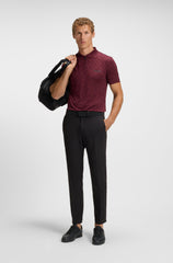 Embossed-logo trainers in leather