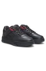 HUGO x RB faux-leather trainers with bull-graphic logo
