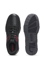 HUGO x RB faux-leather trainers with bull-graphic logo