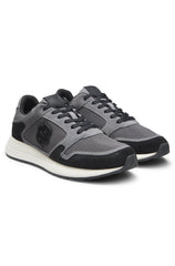 Suede-trim trainers with Double B monogram