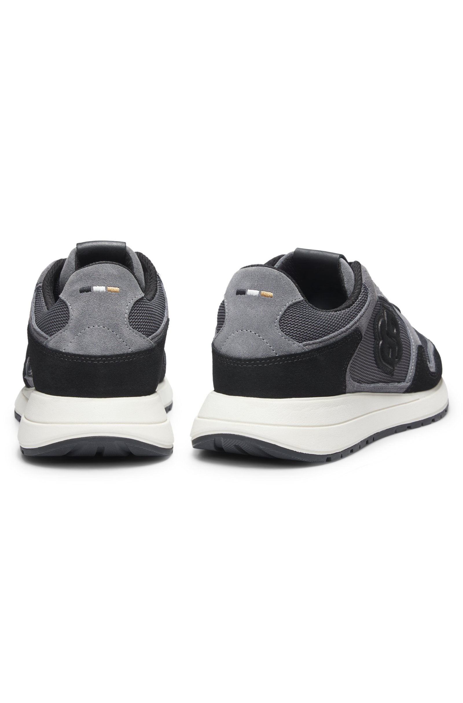 Suede-trim trainers with Double B monogram