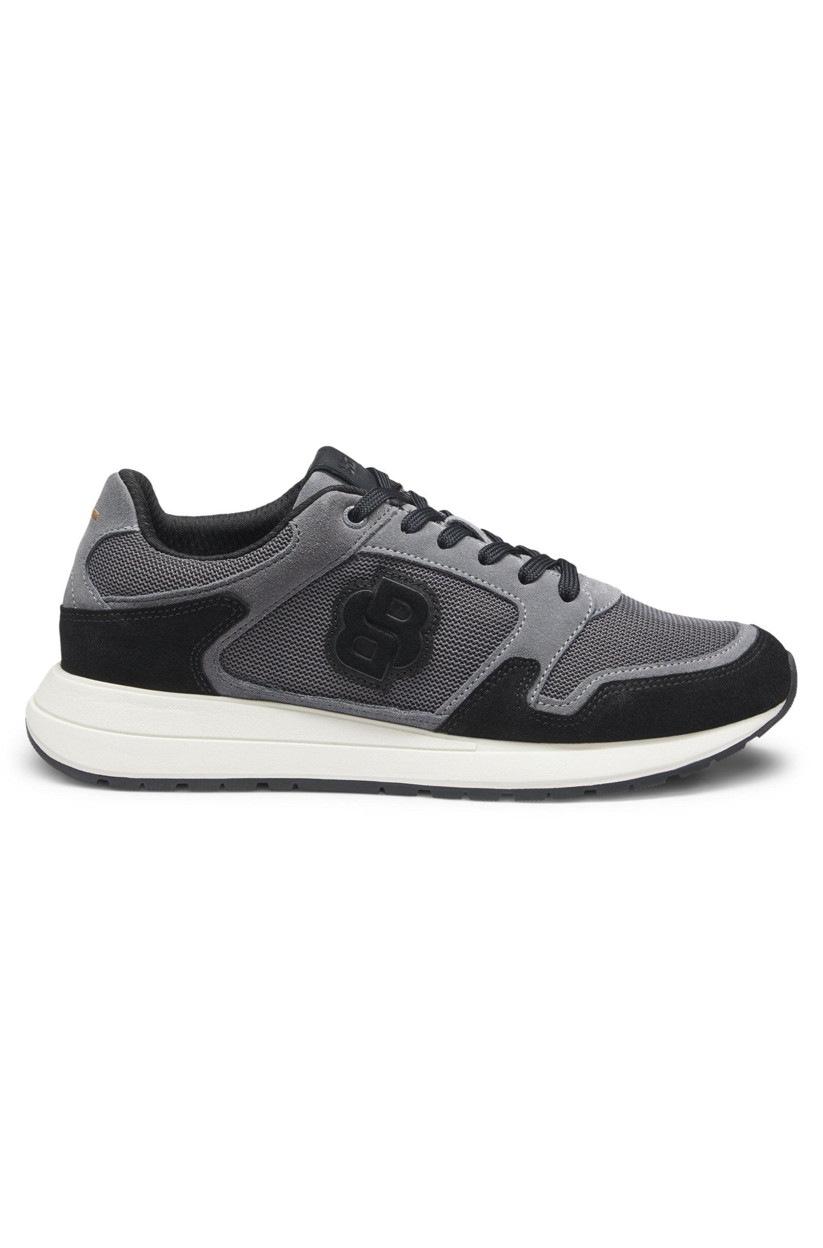 Suede-trim trainers with Double B monogram