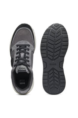 Suede-trim trainers with Double B monogram