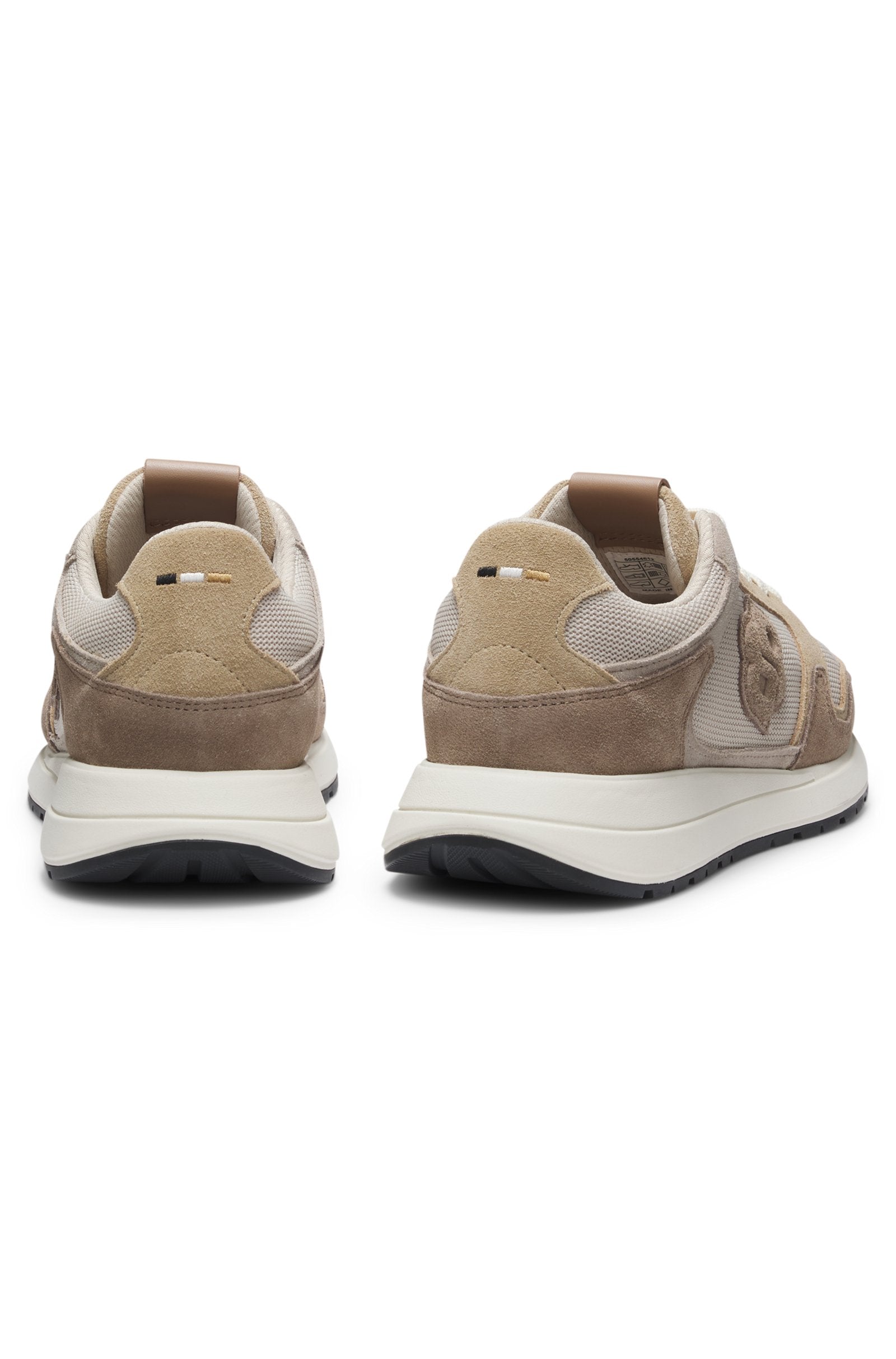 Suede-trim trainers with Double B monogram