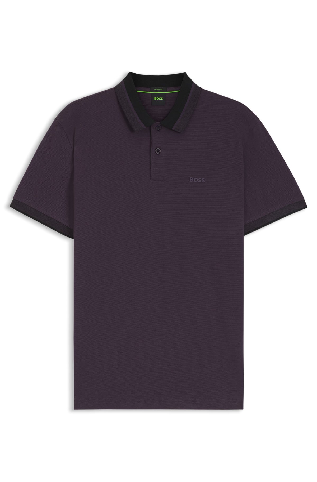 Stripe-collar polo shirt in cotton piqué